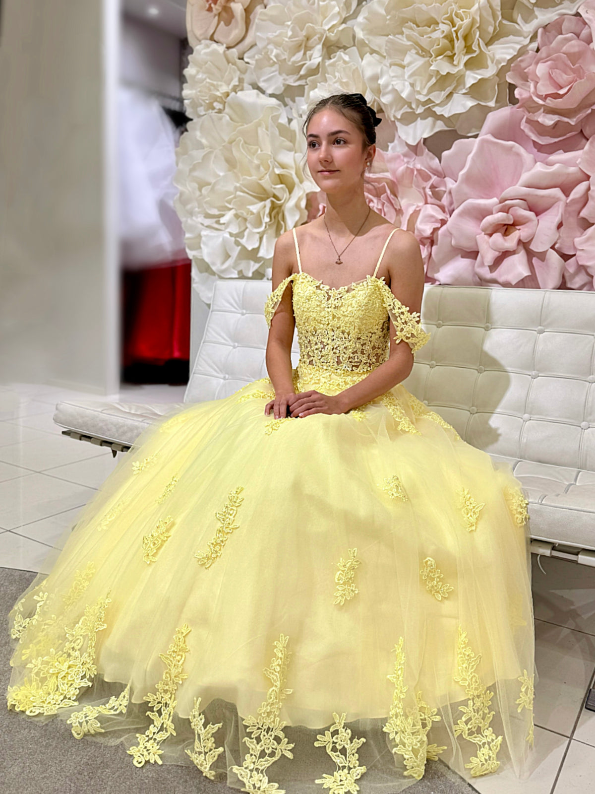 VANHOJENTANSSIMEKKO "HELMI" H4870P-TULLE YELLOW