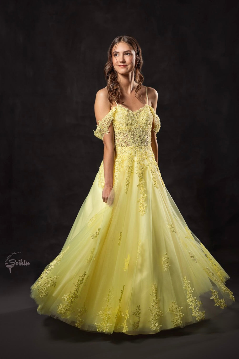 VANHOJENTANSSIMEKKO "HELMI" H4870P-TULLE YELLOW