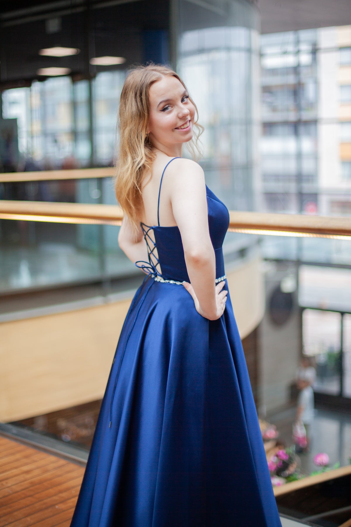 VANHOJENTANSSIMEKKO H4467P-SATIN MIDNIGHT
