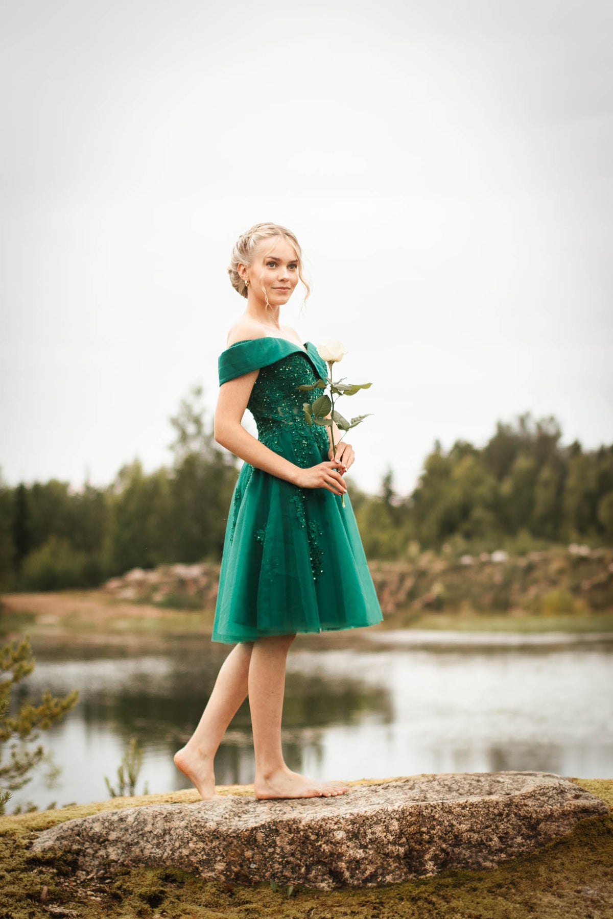 DRESS "FANNY" H4618S GREEN