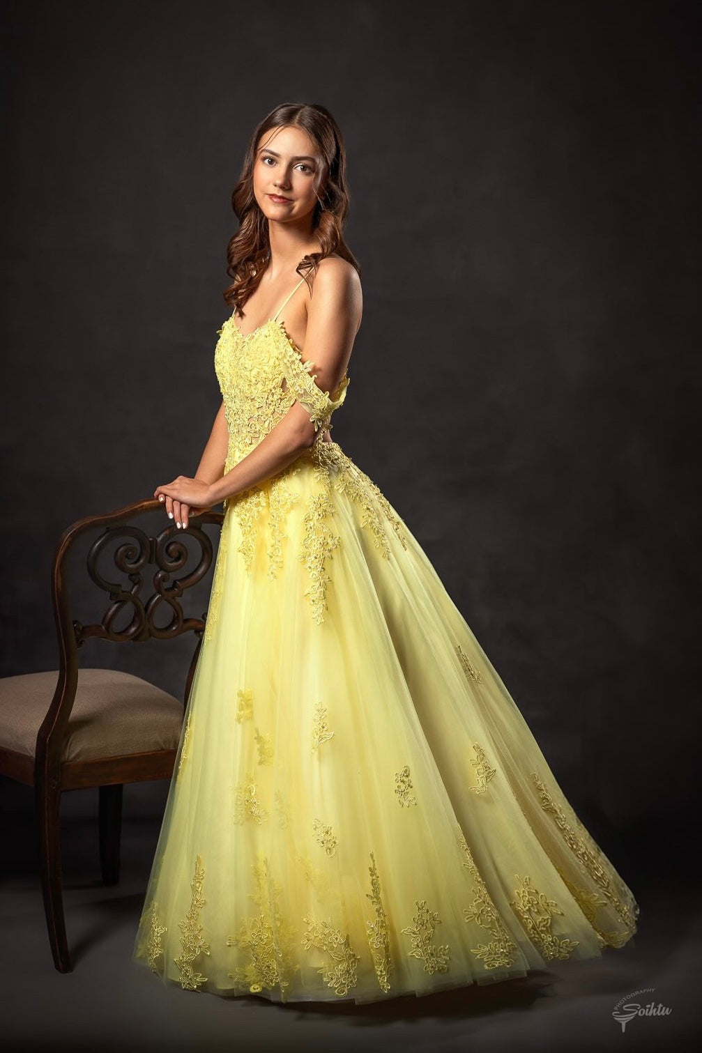 VANHOJENTANSSIMEKKO "HELMI" H4870P-TULLE YELLOW