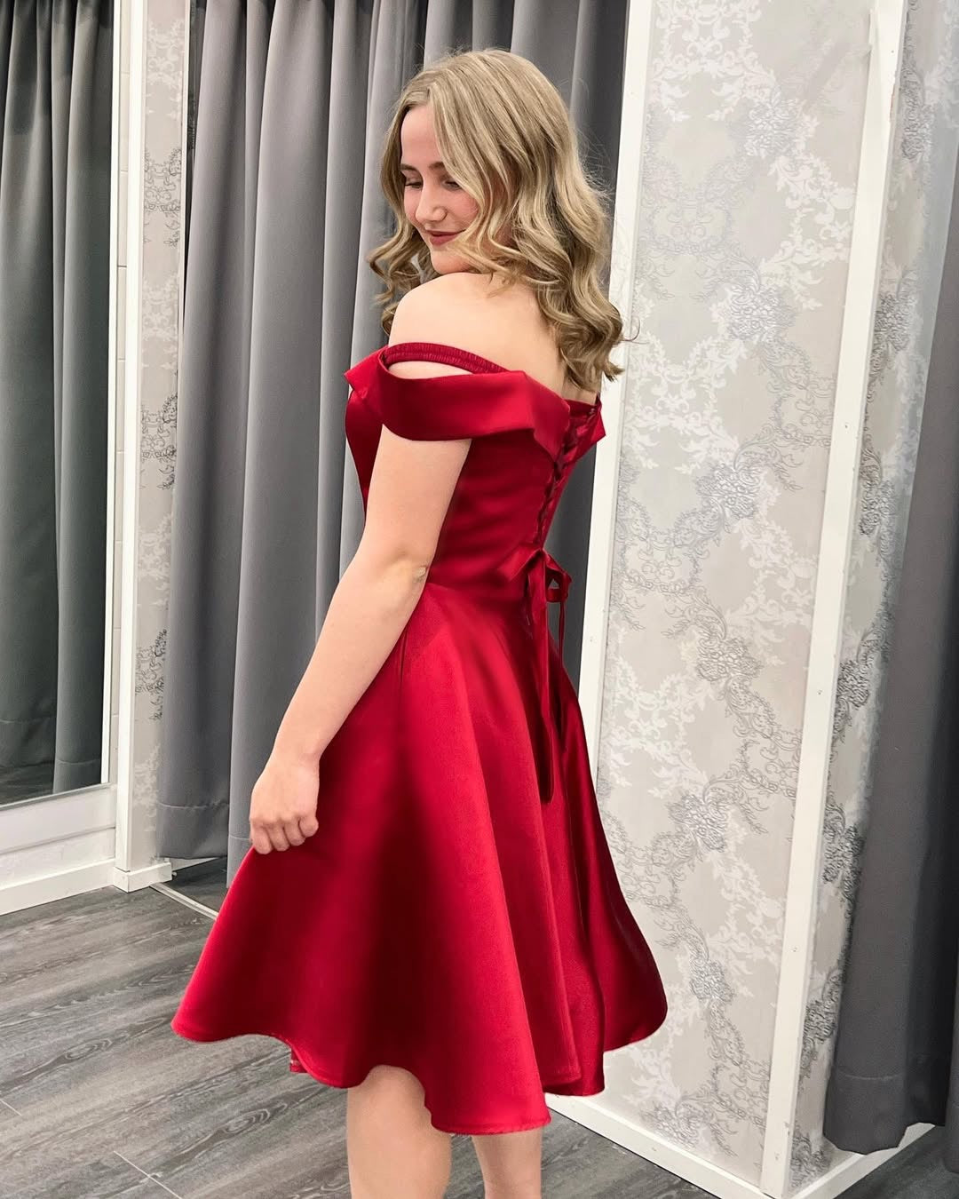 DRESS H4175S-SATIN RUBY