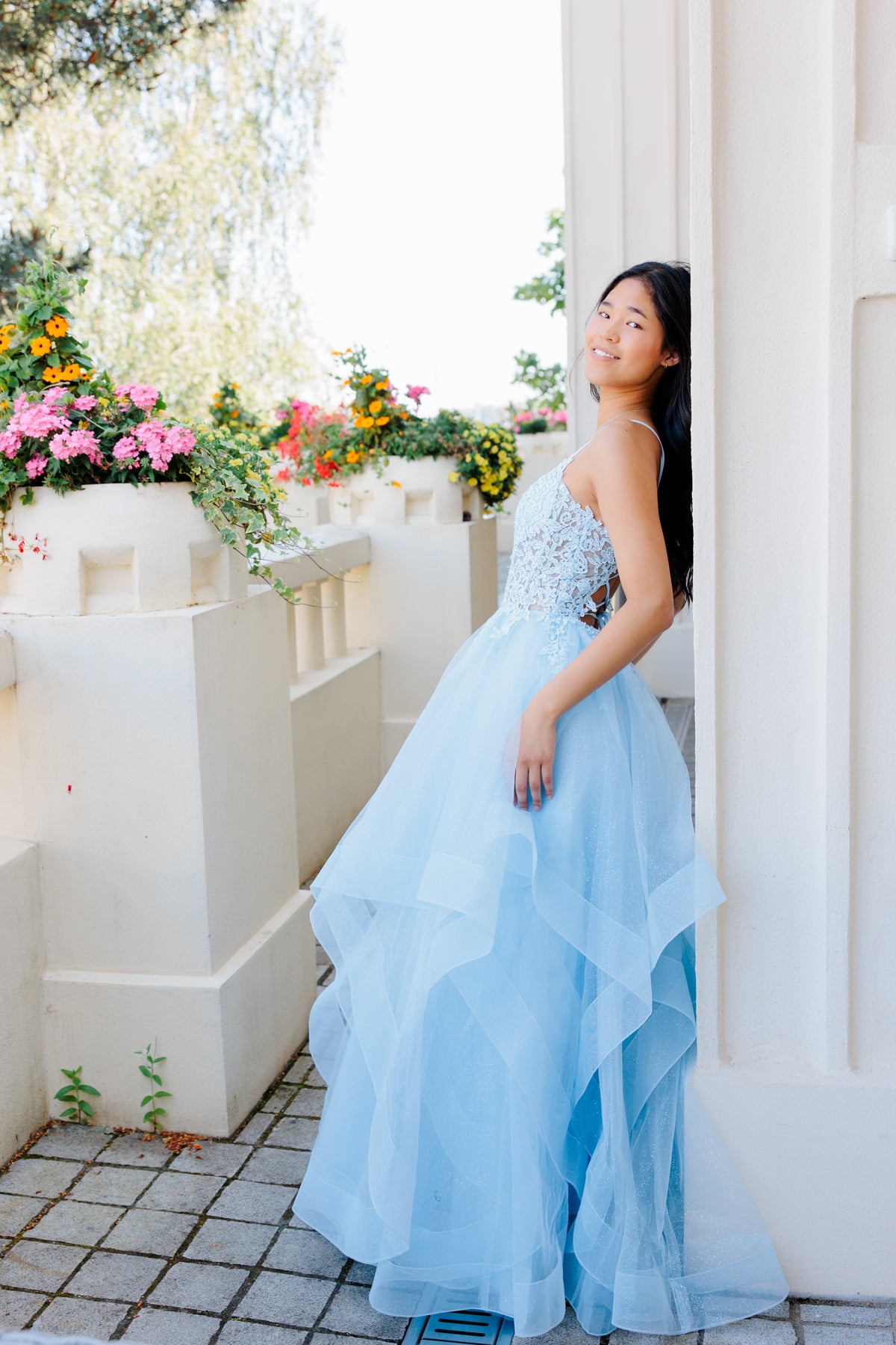 PROM DRESS U4705P-STARLITE ICEBLUE