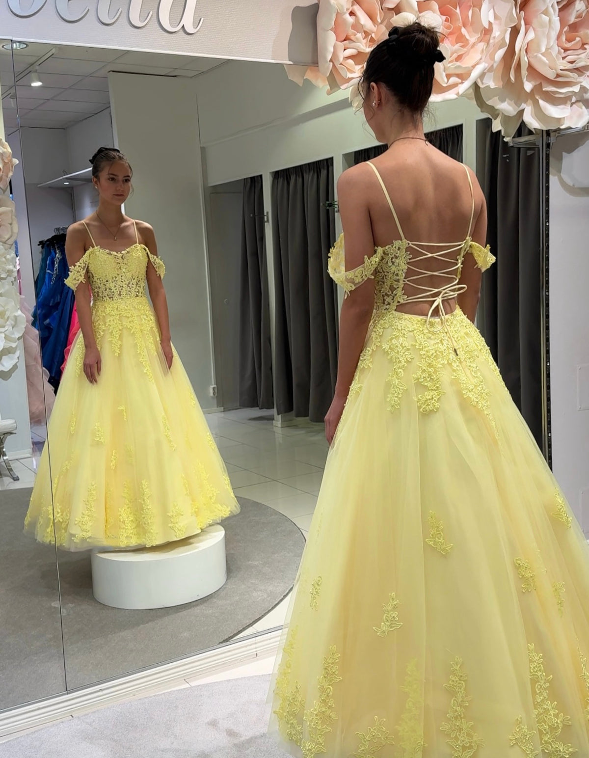 VANHOJENTANSSIMEKKO "HELMI" H4870P-TULLE YELLOW