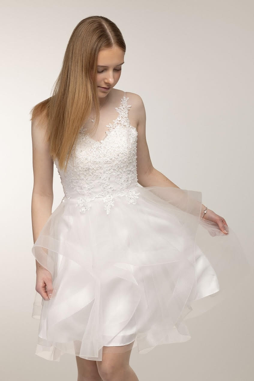 DRESS H4377S-TULLE IVORY